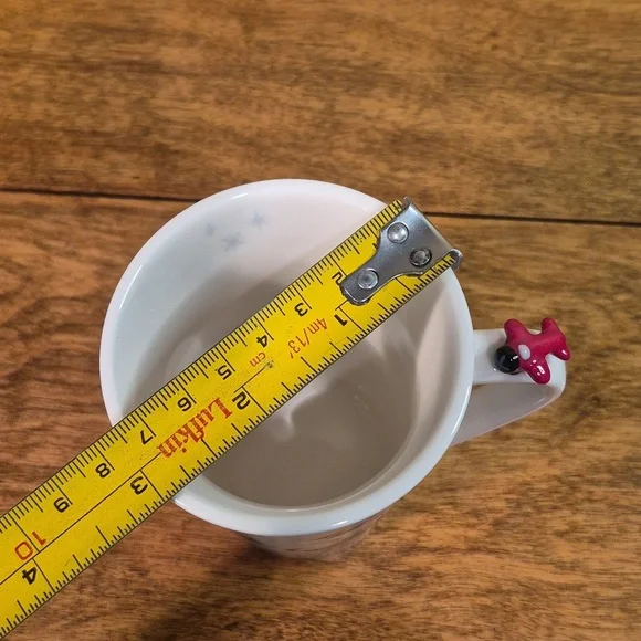 STARBUCKS 2011 Festive Holiday Skaters and Sledding Dog Mug with 3D Airplane - Picture 12 of 15